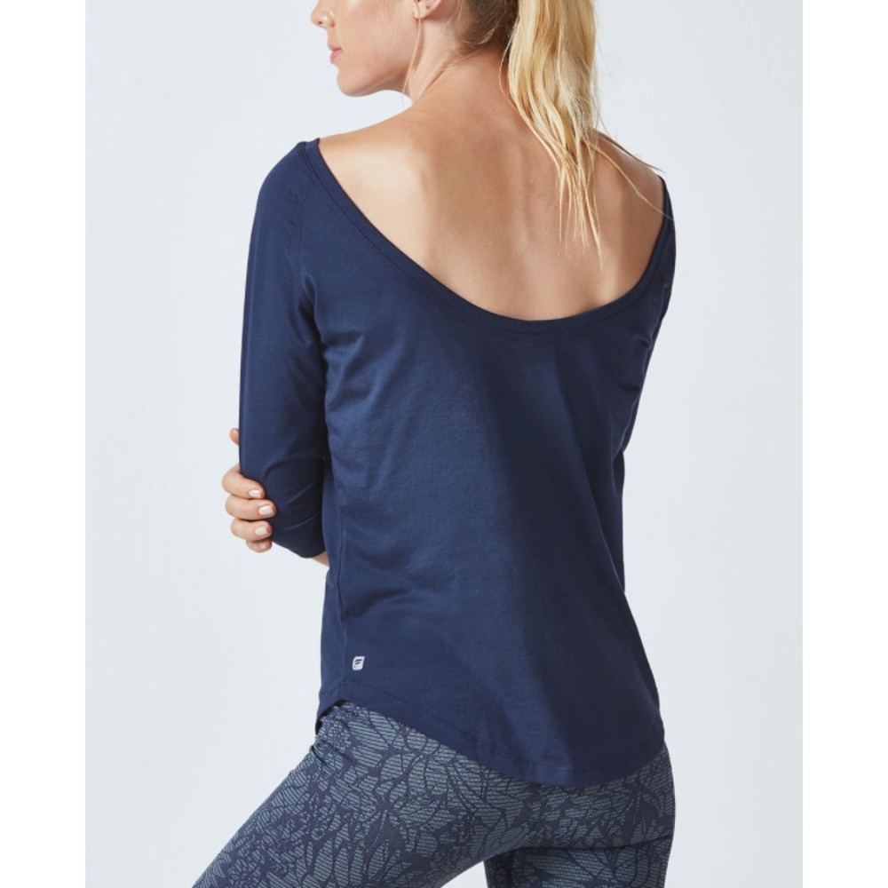 098. Emerald Green Fabletics L/S Palisades Off Shoulder